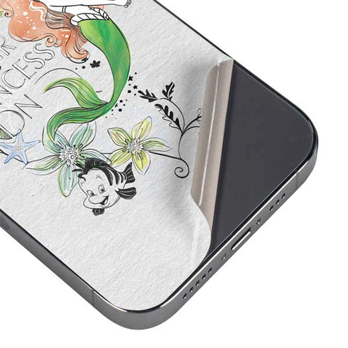 Disney The Little Mermaid Ariel and Flounder Art iPhone 16e Skin